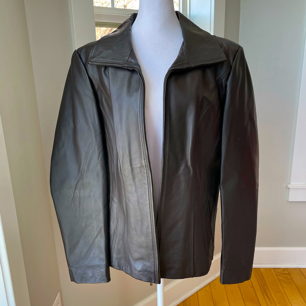 Vintage East 5th Chocolate Brown Genuine Leather Jacket Coat Size Large
